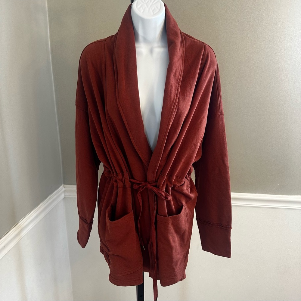 Knox‎ Rose Women's Fiery Brown Jacket Pockets, Drawstring Waist Size 2X New